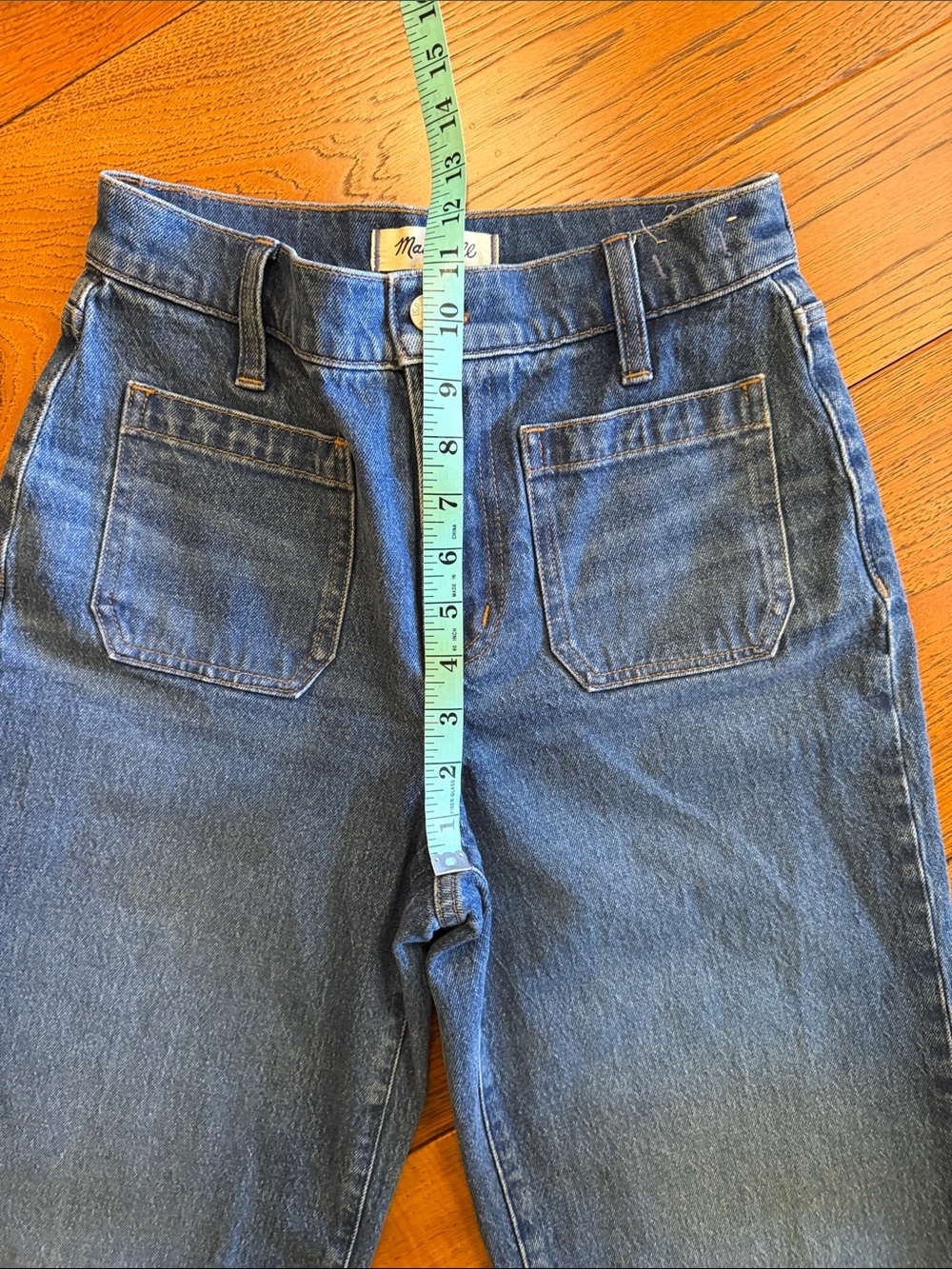 Madewell The Emmy Wide Leg High-Rise  Denim in Medium Blue - Picture 10 of 13